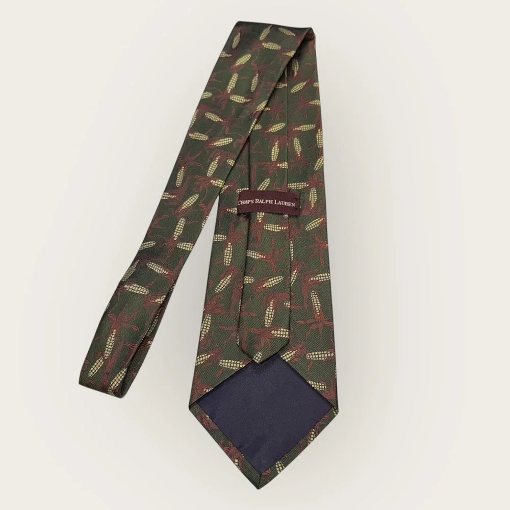 Vintage CHAPS Ralph‎ Lauren Mens Tie Harvest Corn Autumn - 58